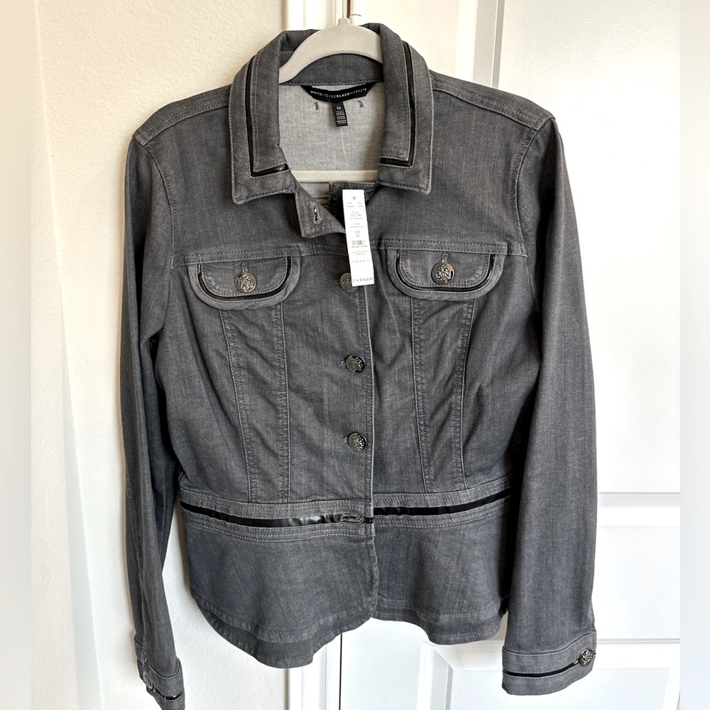 WHBM peplum denim jacket